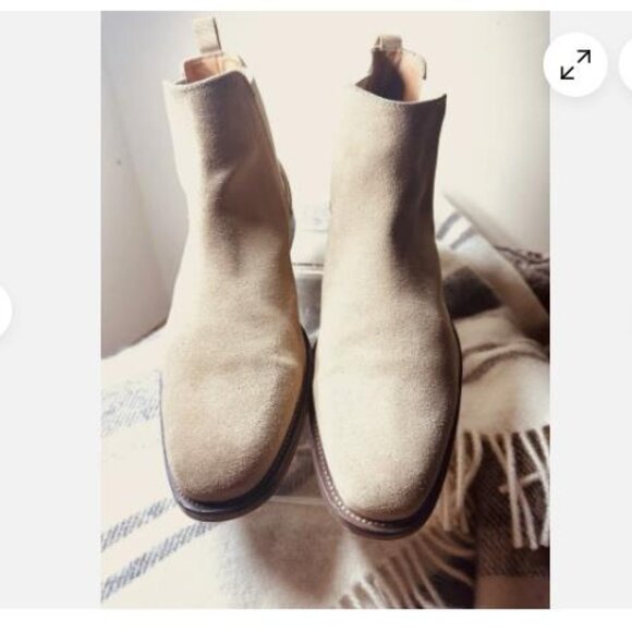 ALDO Mens Chelsea Boot Taupe Beige Suede Leather Sz 12 ALDOs Made In Europe - Picture 4 of 9